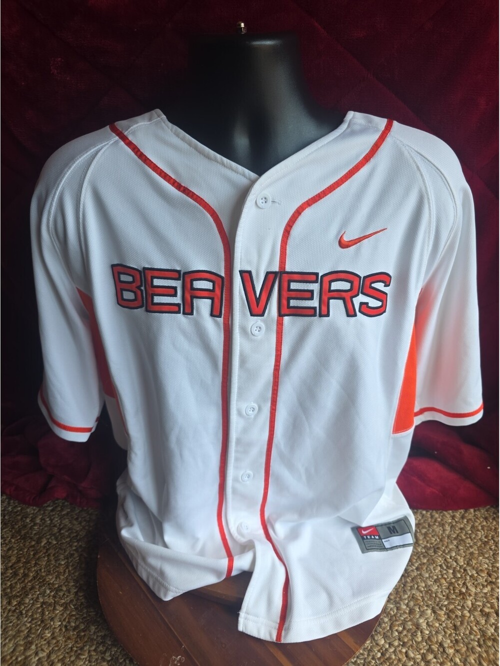 Nike Oregon State OSU Beavers Jersey Baseball NCAA Pac-12 Men's M White Button